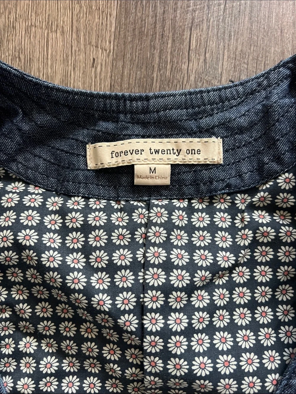 Forever 21 Dark Denim Button Front Vest
